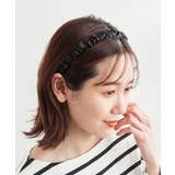 ブラック(01) | サテンギャザーカチューシャ | ROPE' PICNIC
