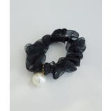 ブラック(01) | パールポイントオーガンジーミニシュシュ | ROPE' PICNIC