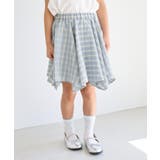 サックス(48) | 【KIDS/キッズ】インナーパンツ付きイレヘムチェックスカート | ROPE' PICNIC【KIDS】