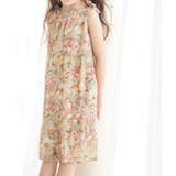 ベージュ系(28) | 【KIDS】ヴィンテージライクフルーツ肩リボンティアードワンピース | ROPE' PICNIC【KIDS】