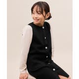 ブラック(01) | 【KIDS/キッズ】エンブレムボタンニットジャンスカ/リンクコーデ | ROPE' PICNIC【KIDS】