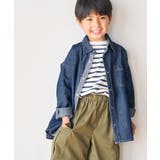 ネイビー(40) | 【KIDS】UNISEXオーバーサイズデニムシャツ | ROPE' PICNIC【KIDS】