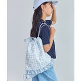 サックス(48) | 【KIDS/キッズ】チェック×リボン柄ナップザック | ROPE' PICNIC【KIDS】