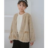 【KIDS/キッズ】ベロアリボンボアペプラムカーディガン | ROPE' PICNIC【KIDS】 | 詳細画像1