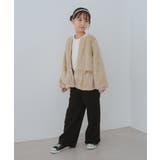 【KIDS/キッズ】ベロアリボンボアペプラムカーディガン | ROPE' PICNIC【KIDS】 | 詳細画像3