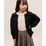 ブラック(01) | 【KIDS/キッズ】ビックカラー裏毛ジップカーディガン | ROPE' PICNIC【KIDS】