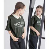 カーキ(36) | 【KIDS】カレッジロゴオーバーポロシャツ/接触冷感 | ROPE' PICNIC【KIDS】