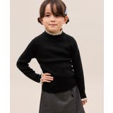 ブラック(01) | 【KIDS/キッズ】アンチピリングフリルニットプルオーバー/リンクコーデ | ROPE' PICNIC【KIDS】