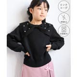 ブラック(01) | 【KIDS キッズ】マシュマロニット パールリボンカラープルオーバー | ROPE' PICNIC【KIDS】