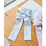 サックス(48) | 【KIDS/キッズ】チェック柄ビッグリボンシュシュ | ROPE' PICNIC【KIDS】