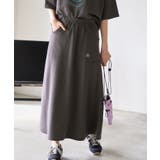 チャコール(06) | セットアップ対応/ミニ裏毛ワンポイント刺繍入りスカート | ROPE' PICNIC