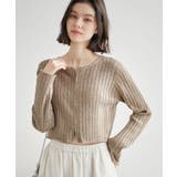 フロントジップショート丈メランジニットプルオーバー | ROPE' PICNIC | 詳細画像12 