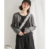 フロントジップショート丈メランジニットプルオーバー | ROPE' PICNIC | 詳細画像4 