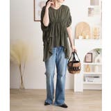 スラブドロストギャザーデザインブラウス | JungleJalopy | 詳細画像14