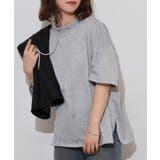 杢グレー | ラメ混裏毛デザインラウンドヘムオーバーサイズトップス | JungleJalopy