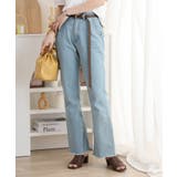 LIGHTBLUE | コットンデニムフレアパンツ レディース ボトムス | JungleJalopy