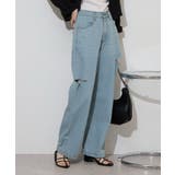 LIGHTBLUE | ダメージ加工 デニムパンツ レディース | JungleJalopy
