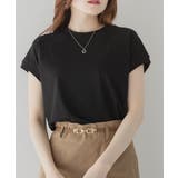 BLACK | クルーネックフレンチスリーブTシャツ モックネックTシャツ Tシャツ | JungleJalopy