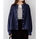 NAVY | コットンワッフルカーディガン 大きいサイズ レディース | JungleJalopy