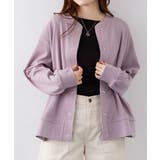 PURPLE | コットンワッフルカーディガン 大きいサイズ レディース | JungleJalopy