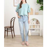 ラウンドネックパフスリーブ半袖Tシャツ レディース | JungleJalopy | 詳細画像21