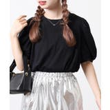 ラウンドネックパフスリーブ半袖Tシャツ レディース | JungleJalopy | 詳細画像3