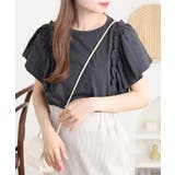 ショルダーフリルフレンチスリーブTシャツ レディース | JungleJalopy | 詳細画像17