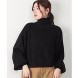 BLACK | タートルネック ボリュームニット トップス | JungleJalopy