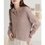 GRAY-BEIGE | 【M-L・LL-3L・4L-5L】リブポロニットカーディガン 冬 レディース | JungleJalopy