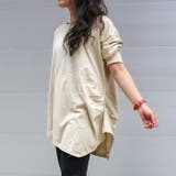 アシメトリー裾タックTシャツ ゆるっとオシャレなアシメトリー M | JungleJalopy | 詳細画像3
