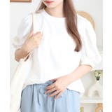 ラウンドネックパフスリーブ半袖Tシャツ レディース | JungleJalopy | 詳細画像1