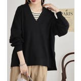 ミニ裏毛Vネックサイドスリットスウェット 大きいサイズ レディース | JungleJalopy | 詳細画像10 