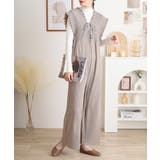 胸元レースアップギャザーオールインワン レディース | JungleJalopy | 詳細画像2