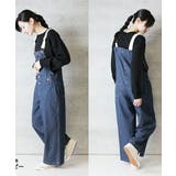 【4L・3L・LL・L・M】配色ショルダーデニムサロペットパンツ | JungleJalopy | 詳細画像2