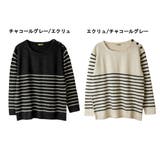 【M-L・LL-3L・4L-5L】ボーダー入り丸首肩ボタン空きプルオーバー | JungleJalopy | 詳細画像19