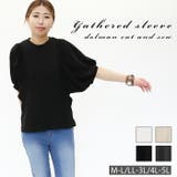 【M-L・LL-3L・4L-5L】ギャザー袖ドルマンカットソー | JungleJalopy | 詳細画像1 