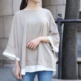 【M-L・LL-3L・4L-5L】ゆるっと異素材レイヤードTシャツ | JungleJalopy | 詳細画像2 