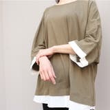 【M-L・LL-3L・4L-5L】ゆるっと異素材レイヤードTシャツ | JungleJalopy | 詳細画像13 