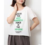 ショート丈裾フリンジオーバサイズシルエットロゴプリントTシャツ レディース | JungleJalopy | 詳細画像6
