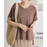 MOCHA | 【M L】オーバーサイズポケット付きVネックTee Tシャツ | JungleJalopy