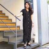 ワッフルバックボタンワンピース 3WAYのワッフル生地ロングカーディガン バック釦 | JungleJalopy | 詳細画像5