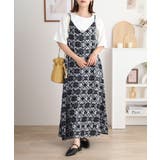 NAVY | レーヨンキャミOP+小花柄天竺Tシャツアンサンブル レディース | JungleJalopy