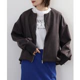 スエードポンチ裾バルーンリブブルゾン レディース | JungleJalopy | 詳細画像32 