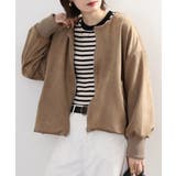 スエードポンチ裾バルーンリブブルゾン レディース | JungleJalopy | 詳細画像6 