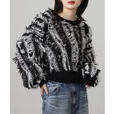 BLACK | モヘアタッチ フリンジジャガード ニット | JungleJalopy