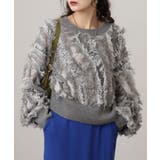 GRAY | モヘアタッチ フリンジジャガード ニット | JungleJalopy