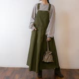 KHAKI | マキシ丈フレアサロペスカート レディース 大きいサイズ | JungleJalopy