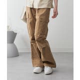 BEIGE | ツイルワイドカーゴパンツ レディース 大きいサイズ | JungleJalopy