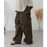 KHAKI | ツイルワイドカーゴパンツ レディース 大きいサイズ | JungleJalopy
