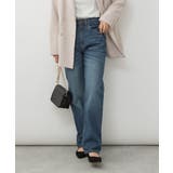 BLUE | 【M・L・LL・3L・4L】スリムストレートデニムパンツ 冬 レディース | JungleJalopy